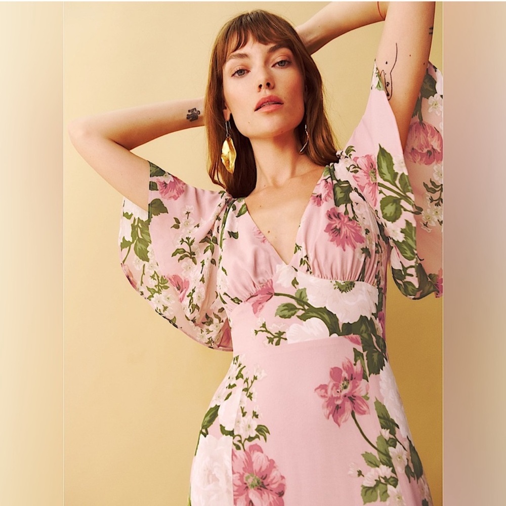 ❌SOLD❌Reformation Shayla Dress Rose Garden - Picture 5 of 12